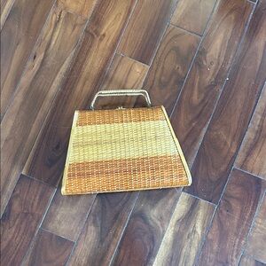 Tan and Brown Woven Handbag